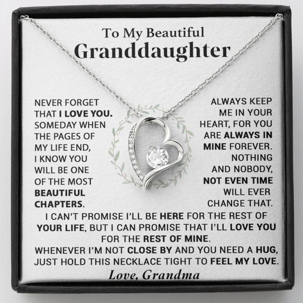 To My Granddaughter Necklace, Granddaughter Birthday, Graduation, Gift from Grandpa