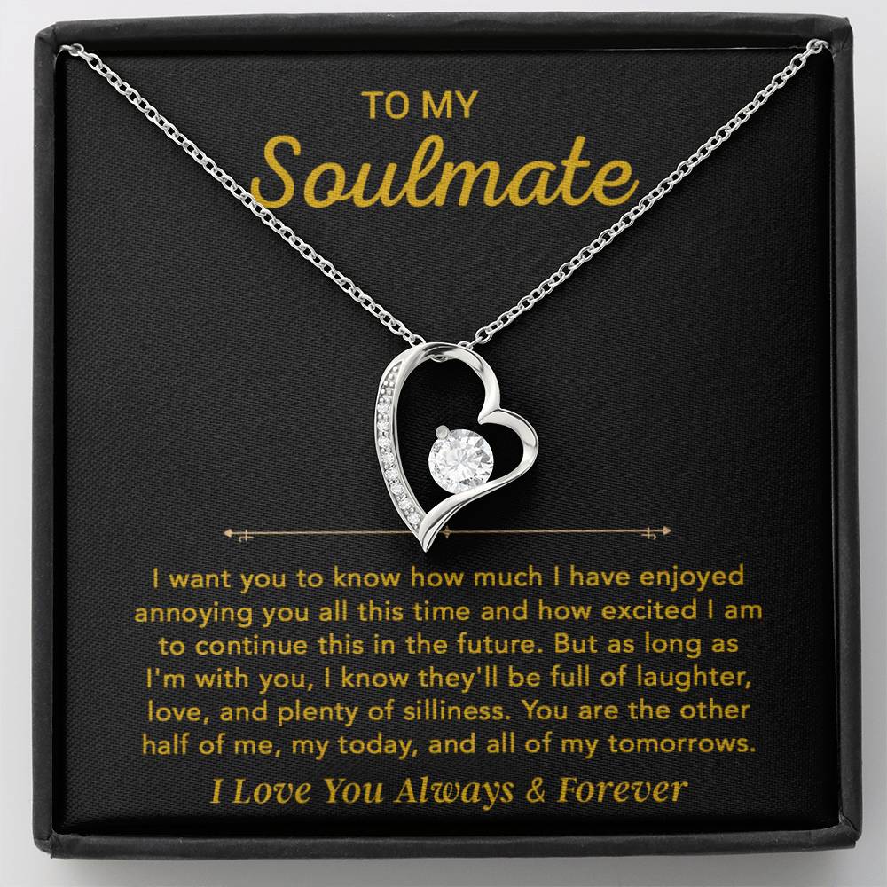 To My Soulmate Necklace, Gift for Wife, Girlfriend, Anniversary Gift