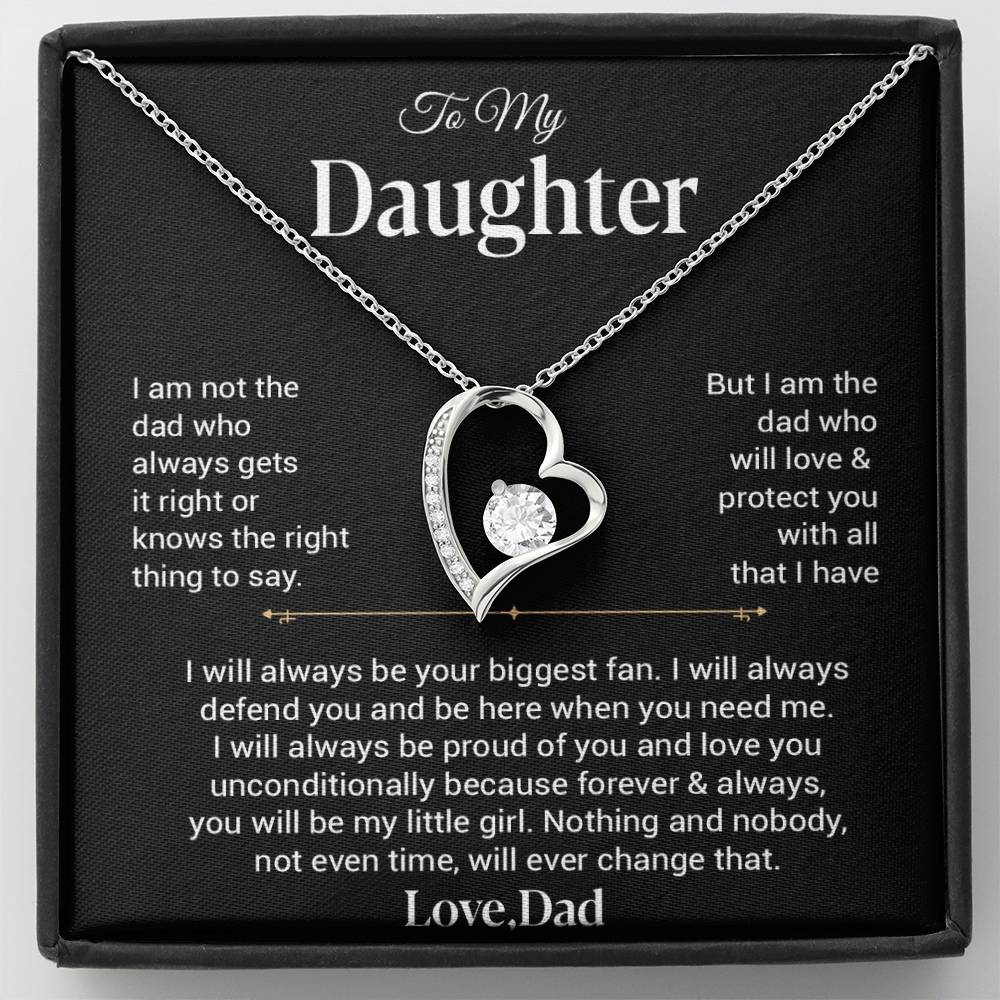 To My Daughter Necklace, Gift for Daughter from Dad, Father Daughter Necklace 21_11_Black