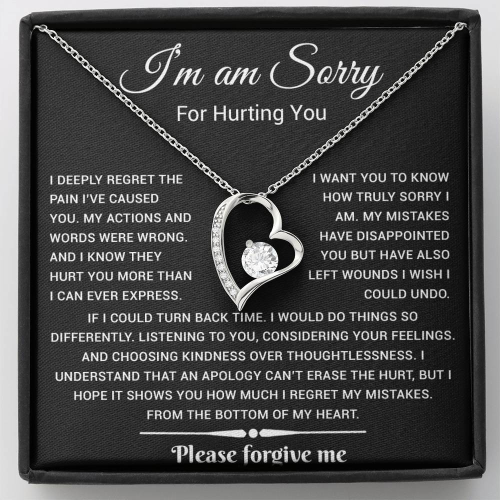 I'm Sorry Gift For Wife Necklace, Sorry Gift for Girlfriend, Forgiveness Gift For Her 25_5_Black