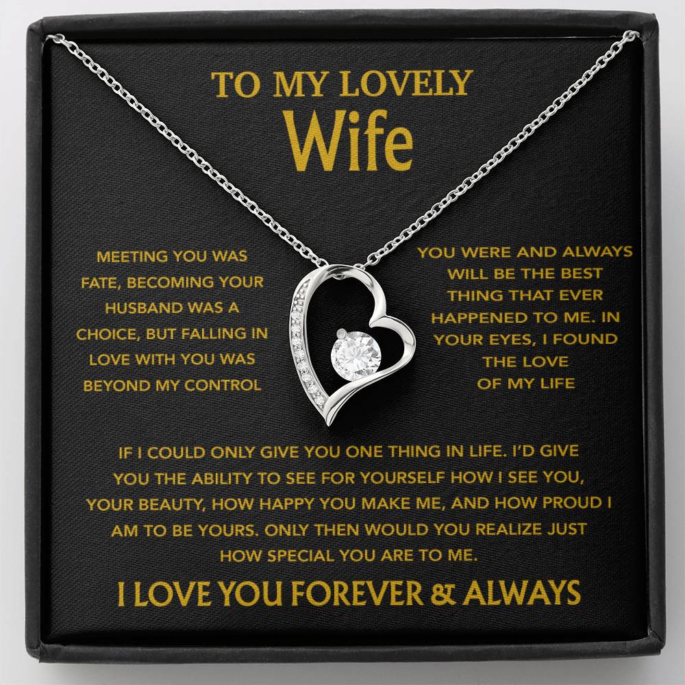 To My Wife Necklace, Christmas Gifts For Wife, Anniversary Cute Gift For Wife_Gold