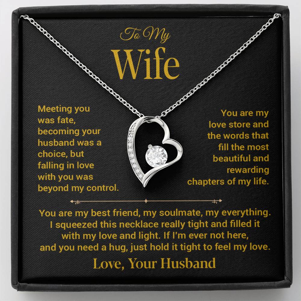 To My Wife Necklace, Gift For Wife, Anniversary Gift For Wife, Christmas Gift 21_11_Gold