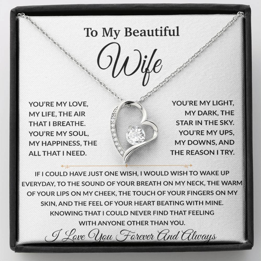 To My Wife Necklace, Christmas Gifts For Women, Anniversary Gift For Wife 8_9_White