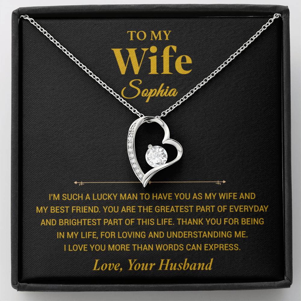 Custom To My Wife Necklace , Anniversary Gift Wife , Valentines Gift for Wife, Christmas Gifts