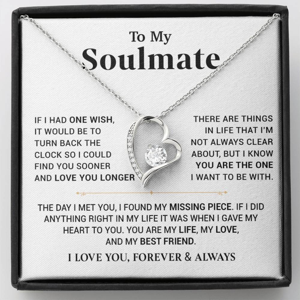 To My Soulmate Necklace,Birthday Gift For Wife Girlfriend From Husband,Xmas Gift