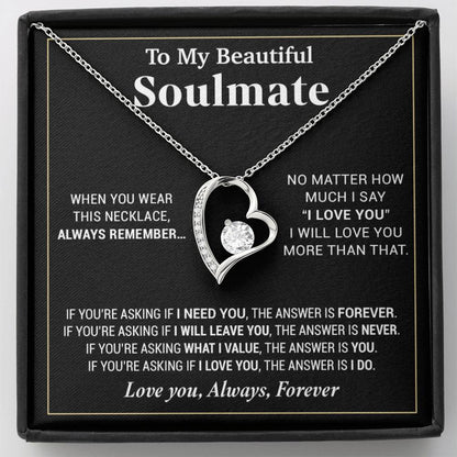 To My Beautiful Soulmate Necklace, Gifts For Girlfriend, Necklace For Girlfriend, Girlfriend Birthday Gift, Gift For Her