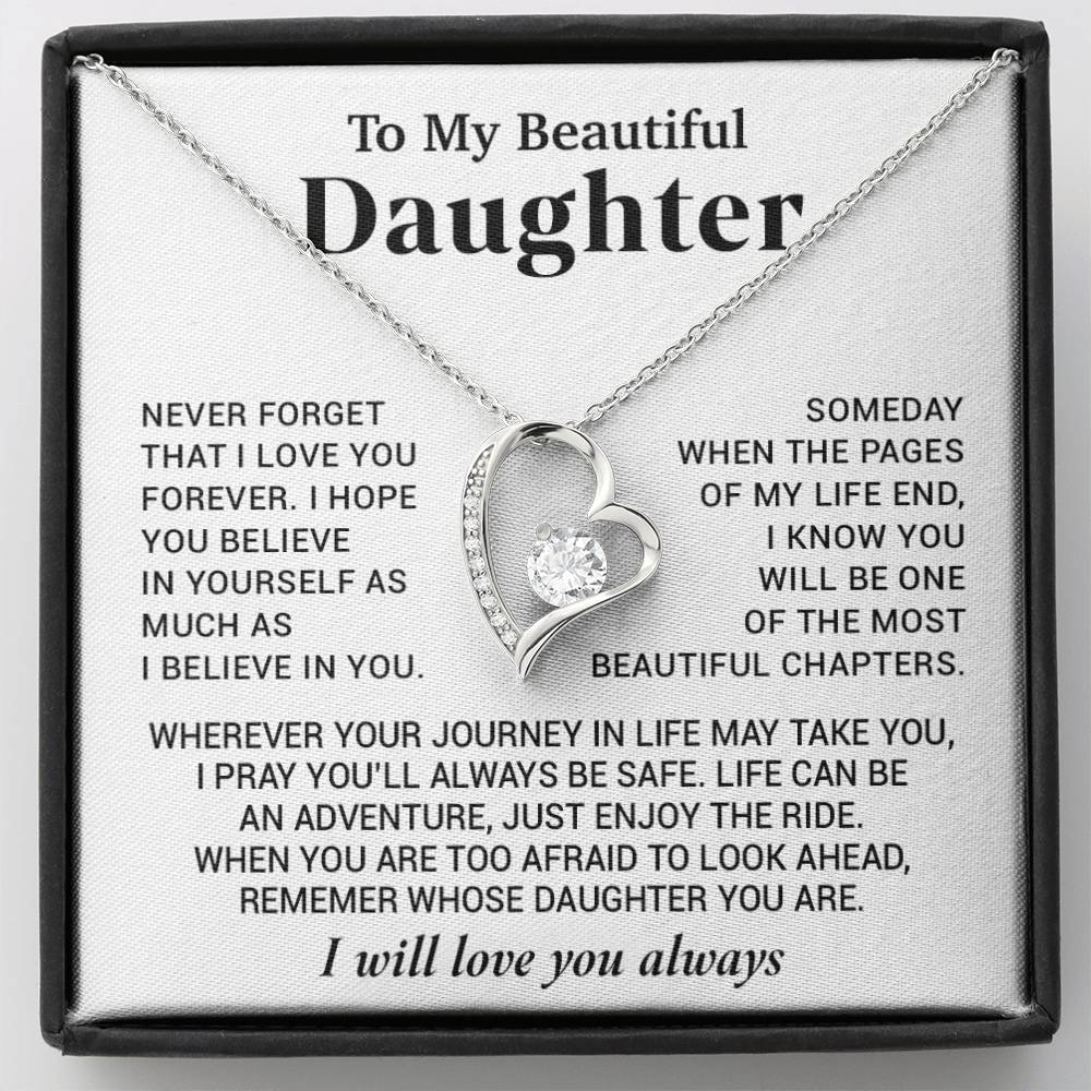 To My Beautiful Daughter Necklace, Sentimental Gift for Daughter From Mom