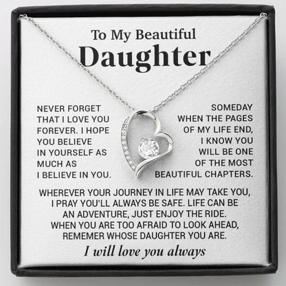 To My Beautiful Daughter Necklace, Sentimental Gift for Daughter From Mom