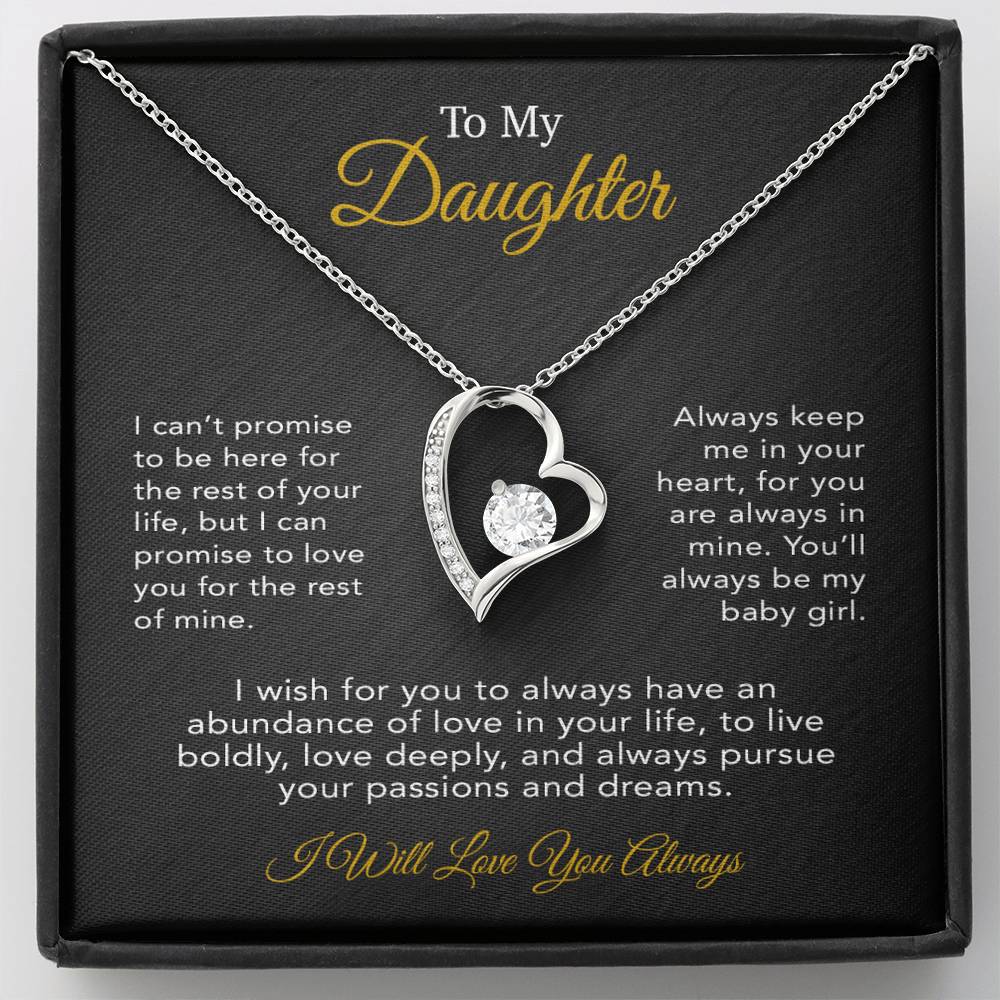 To My Daughter Necklace, Gift for Daughter from Dad, Father Daughter Necklace 19_6_Black