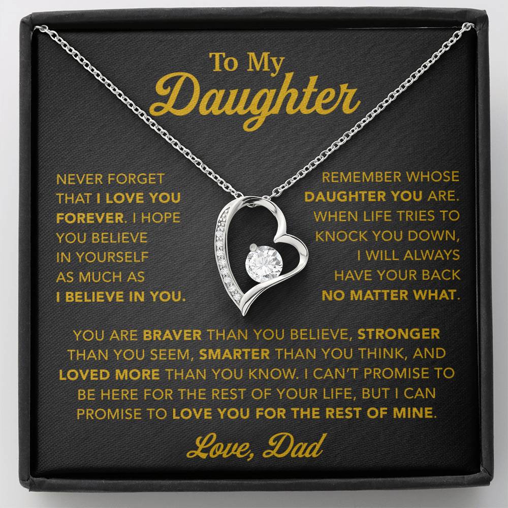 To My Daughter Necklace, Gift for Daughter from Dad, Father Daughter Necklace 25_2_Gold