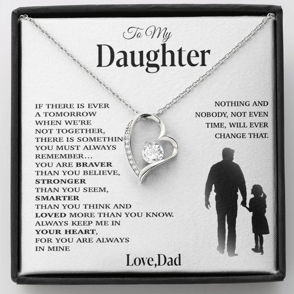To My Daughter Necklace, Gift for Daughter from Dad, Father Daughter Necklace 29_11_White
