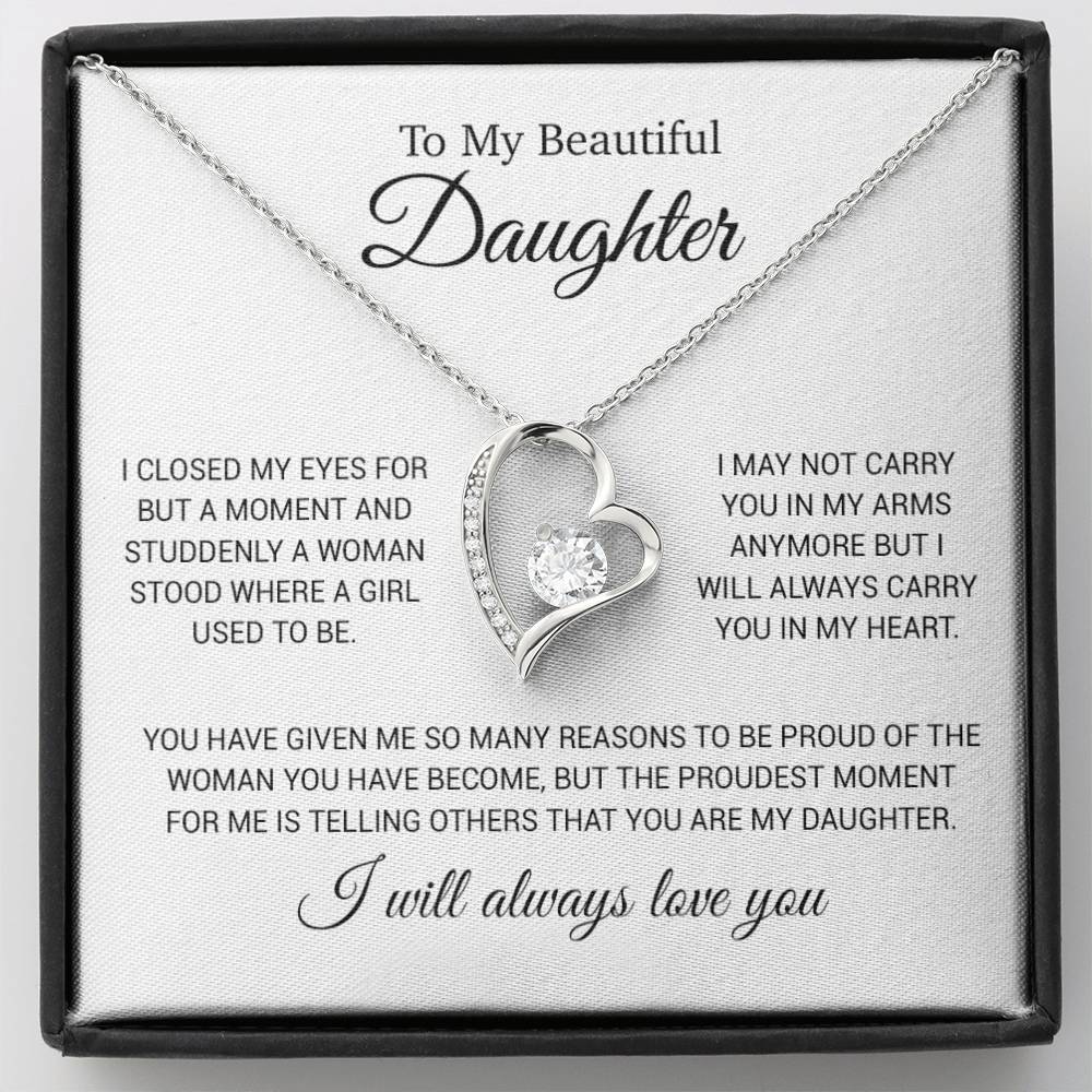 To My Daughter Necklace, Gift for Daughter from Dad, Daughter Father Necklace 24_11_White