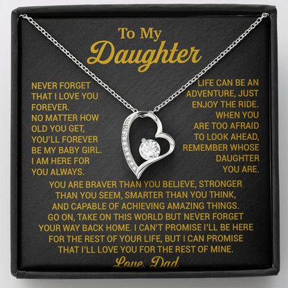 To My Daughter Necklace, Daughter Father Necklace, Daughter Gift From Dad 22_8_Gold
