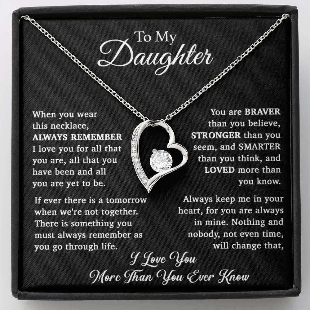 To My Daughter Necklace, Daughter Father Necklace, Daughter Gift From Dad, Mom 15_11_Black