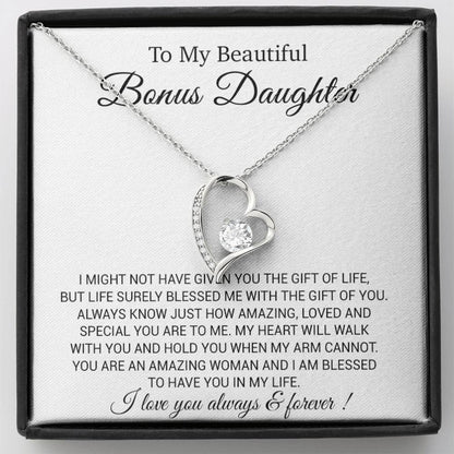 To My Bonus Daughter Necklace, Gift for Bonus Daughter, Step Daughter Birthday