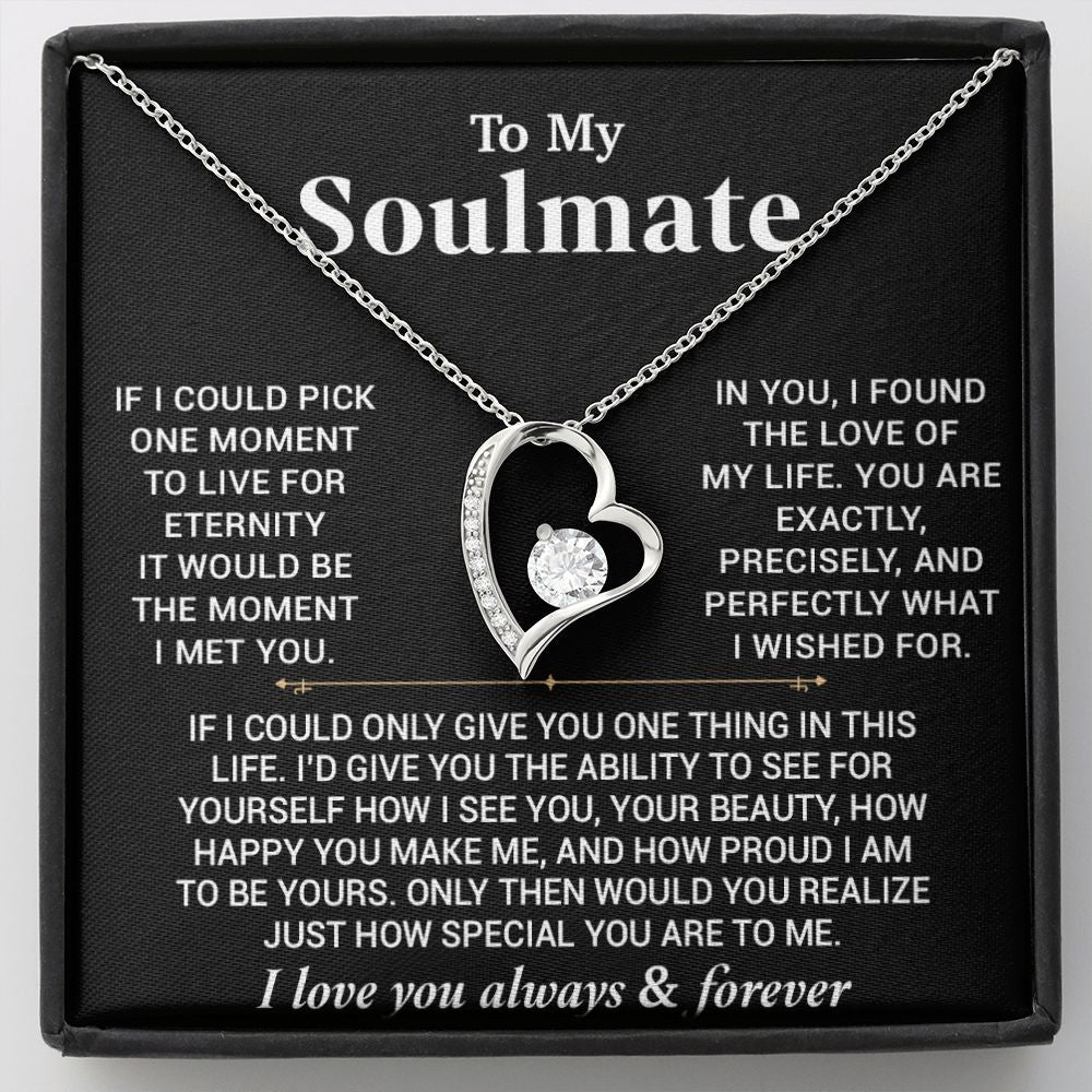 To My Soulmate Necklace Gift For Wife Girlfriend Birthday Anniversary Christmas