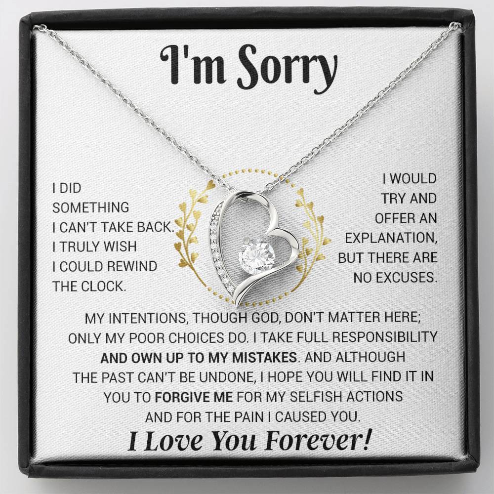 I'm Sorry Necklace Gifts, Apology Gifts For Her, Forgiveness Gift, Wife Gift 12_11_White
