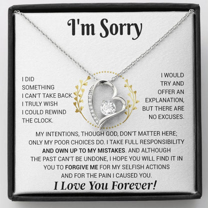 I'm Sorry Necklace Gifts, Apology Gifts For Her, Forgiveness Gift, Wife Gift 12_11_White