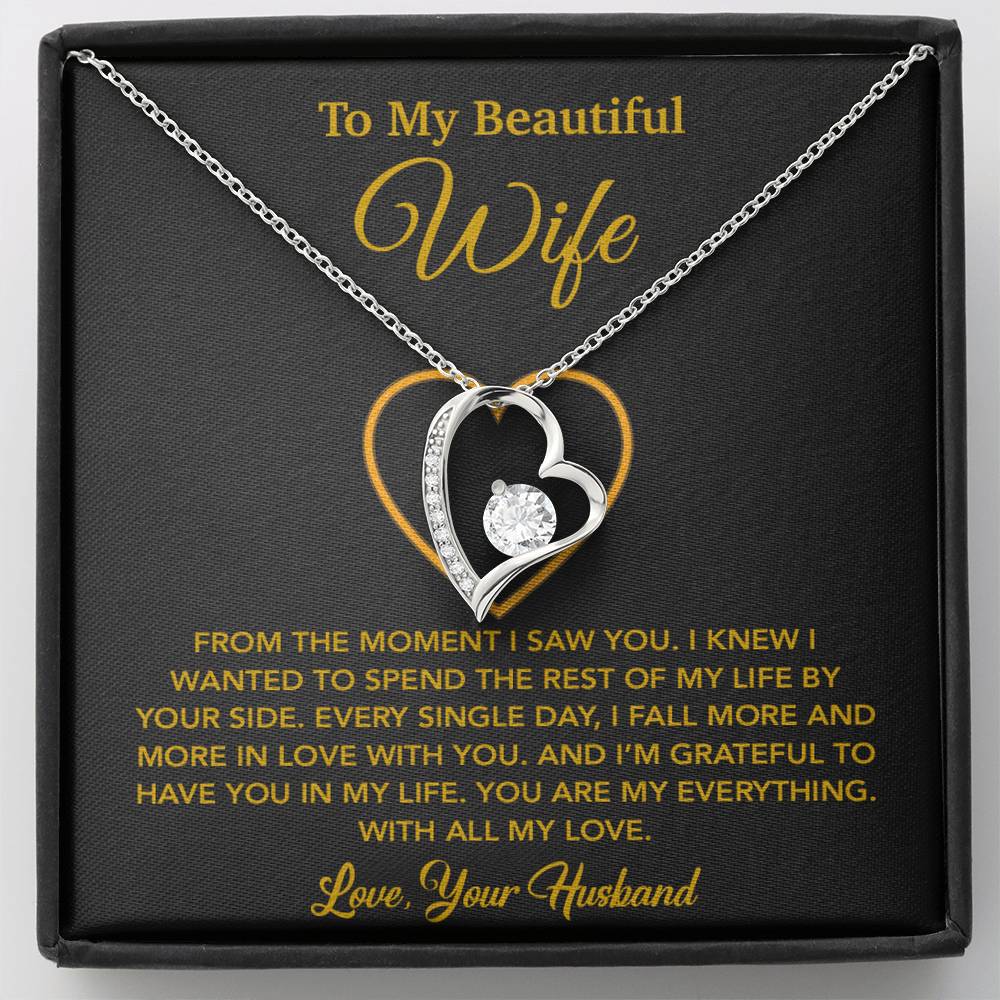 To My Wife Necklace, Gift For Wife, Anniversary Gift For Wife, Necklace For Wife 27_5_Gold