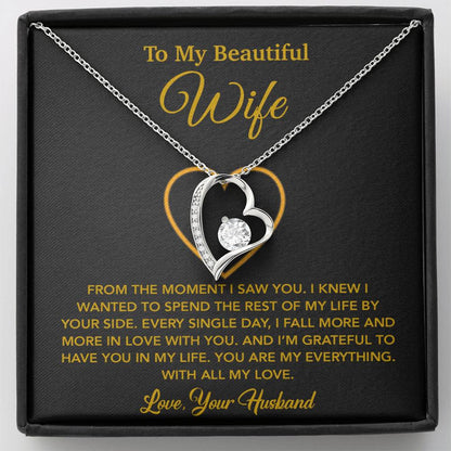 To My Wife Necklace, Gift For Wife, Anniversary Gift For Wife, Necklace For Wife 27_5_Gold
