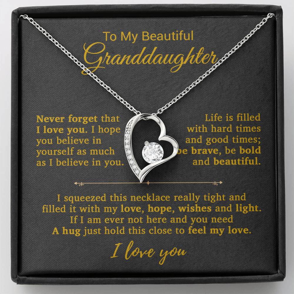 To My Granddaughter Necklace, Birthday Gift For Granddaughter, Birthday Gifts 14_9_Gold