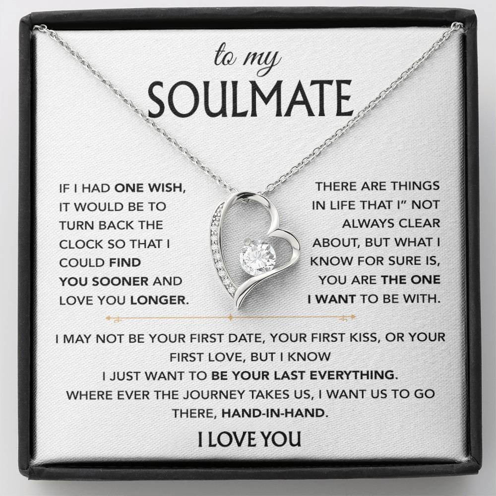 To My Soulmate Necklace Birthday, Anniversary,Valentine Gift for Wife,Girlfriend