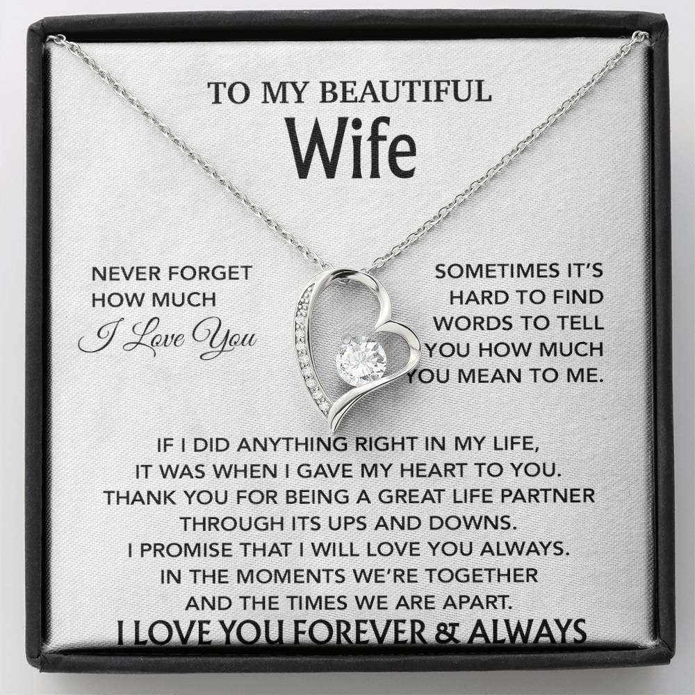To My Wife Necklace, Christmas Gifts For Wife, Anniversary Cute Gift For Wife_White_20_8