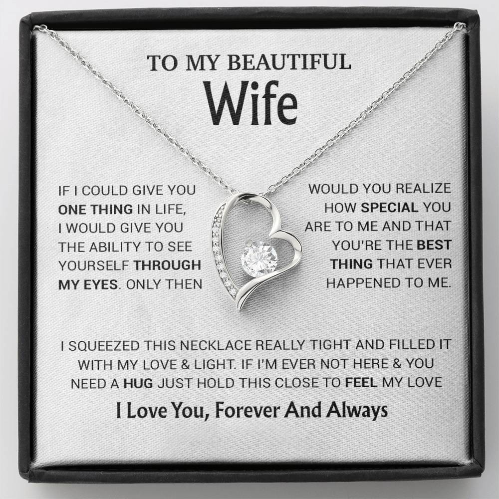 To My Wife Necklace, Christmas Gifts For Wife, Anniversary Cute Gift For Wife_23_8_White