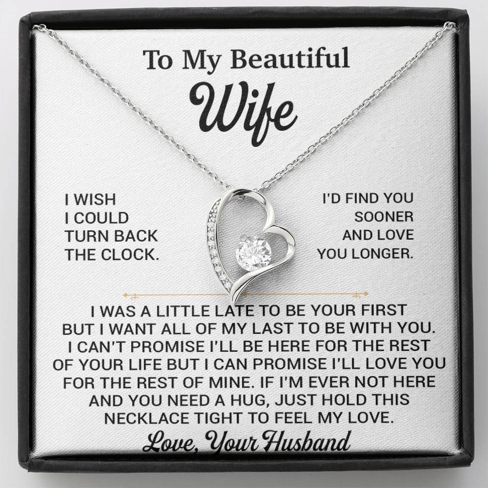 To My Beautiful Wife Necklace, Gift From Husband, Anniversary Gifts For Wife
