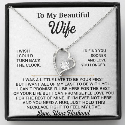 To My Beautiful Wife Necklace, Gift From Husband, Anniversary Gifts For Wife