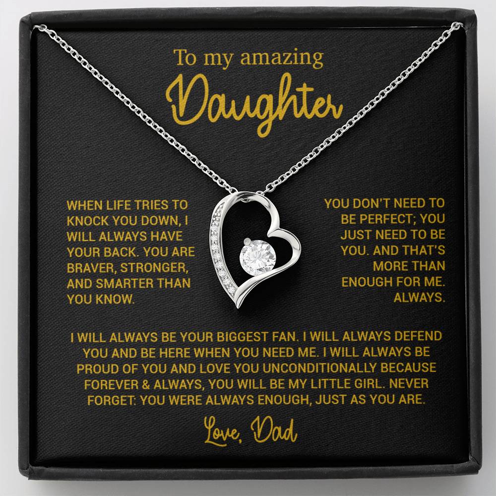 To My Amazing Daughter Necklace, Gift From Dad, Birthday Gift Father 8_10
