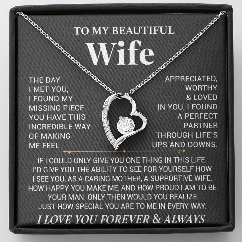 To My Wife Necklace, Anniversary Gift For Wife, Wife Birthday, Gift For Wife444