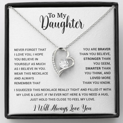 To My Daughter Necklace Gift for Daughter from Dad,Daughter Father Necklace 16_4_White