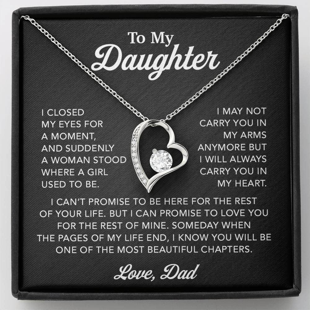 To My Daughter Necklace, Gift for Daughter from Dad, Father Daughter Necklace 28_3_Black