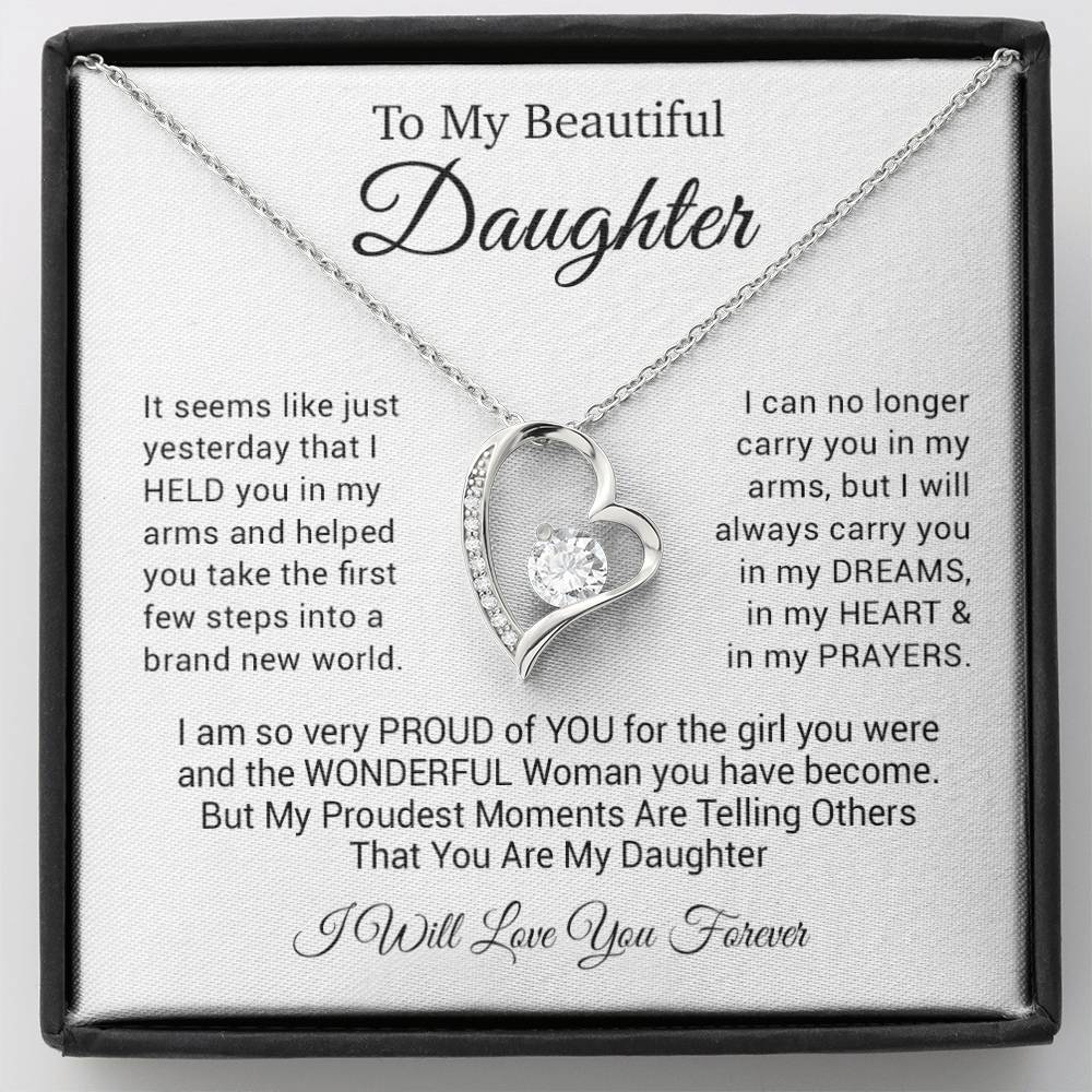 To My Daughter Necklace, Gift For Daughter, From Mom Or Dad