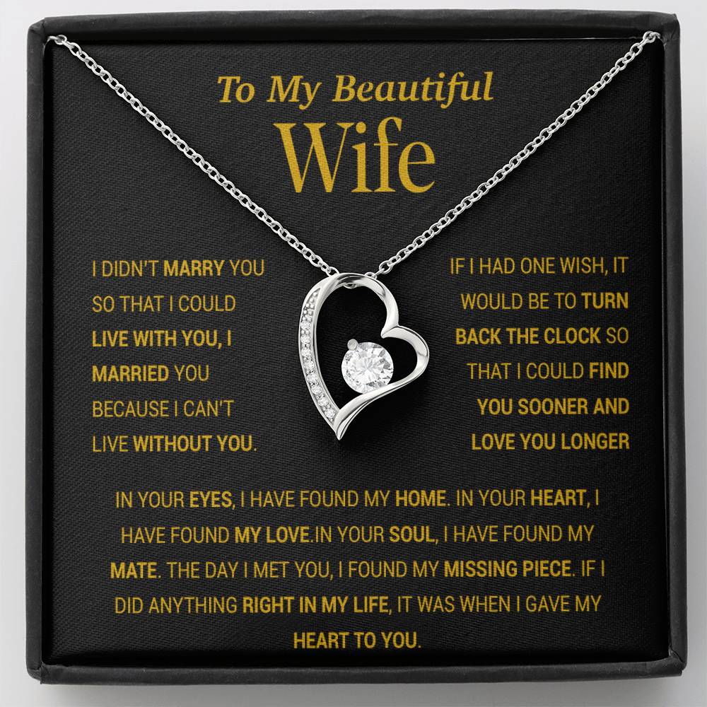 To My Wife Necklace, Gift For Wife, Anniversary Gift For Wife, Christmas Gift 27_11_Gold