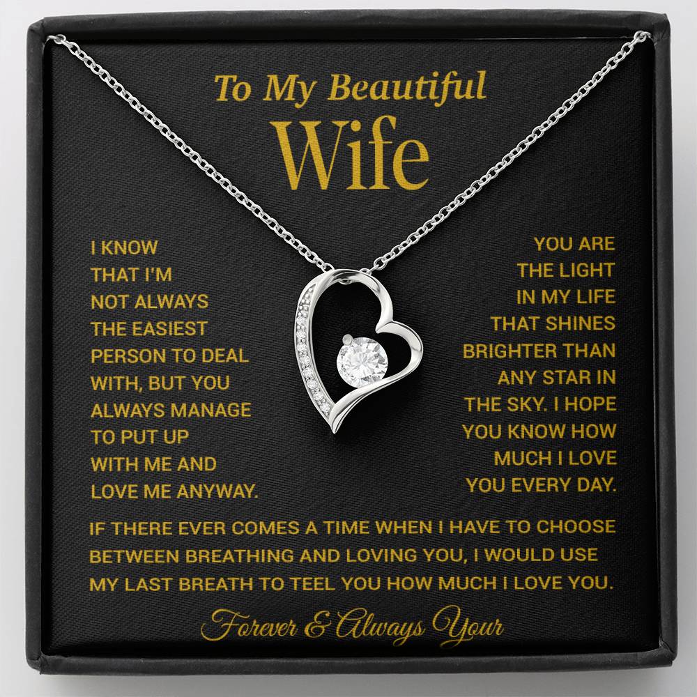 To My Wife Necklace, Gift For Wife, Anniversary Gift For Wife, Christmas Gift 28_11_Gold