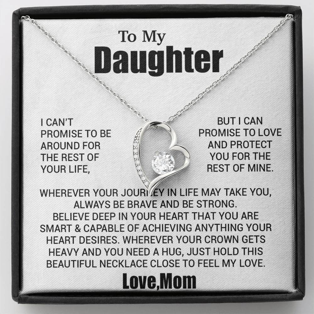 To My Daughter Necklace, Daughter Mother Necklace, Daughter Gift From Mom 24_8_White
