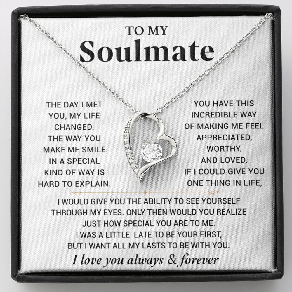 To My Soulmate Necklace Gift For Wife Girlfriend Birthday Anniversary Christmas