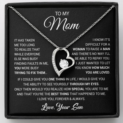 To My Mom Necklace, Mama, Gift From Son For Birthday, Mother 's Day Gift 26_2_Black