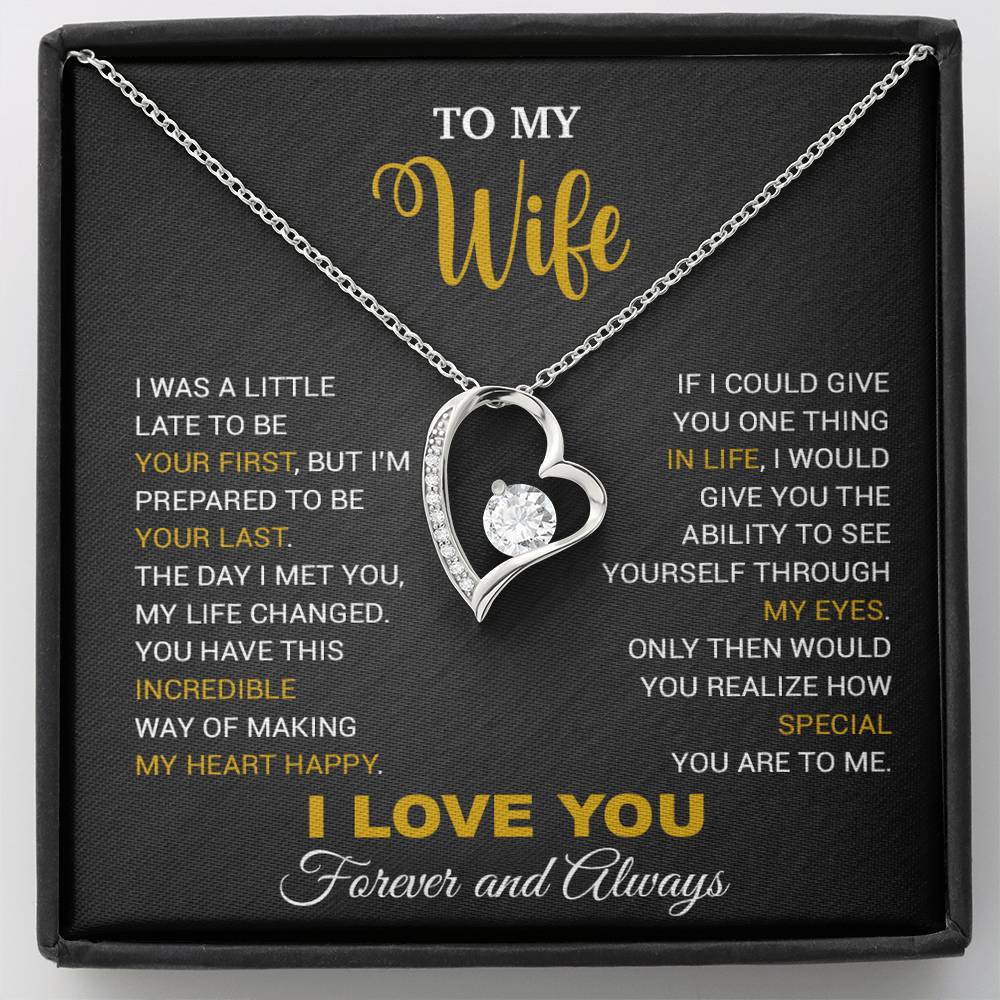 To My Wife Necklace, Gift For Wife, Anniversary Gift For Wife, Necklace For Wife 15_5_Black