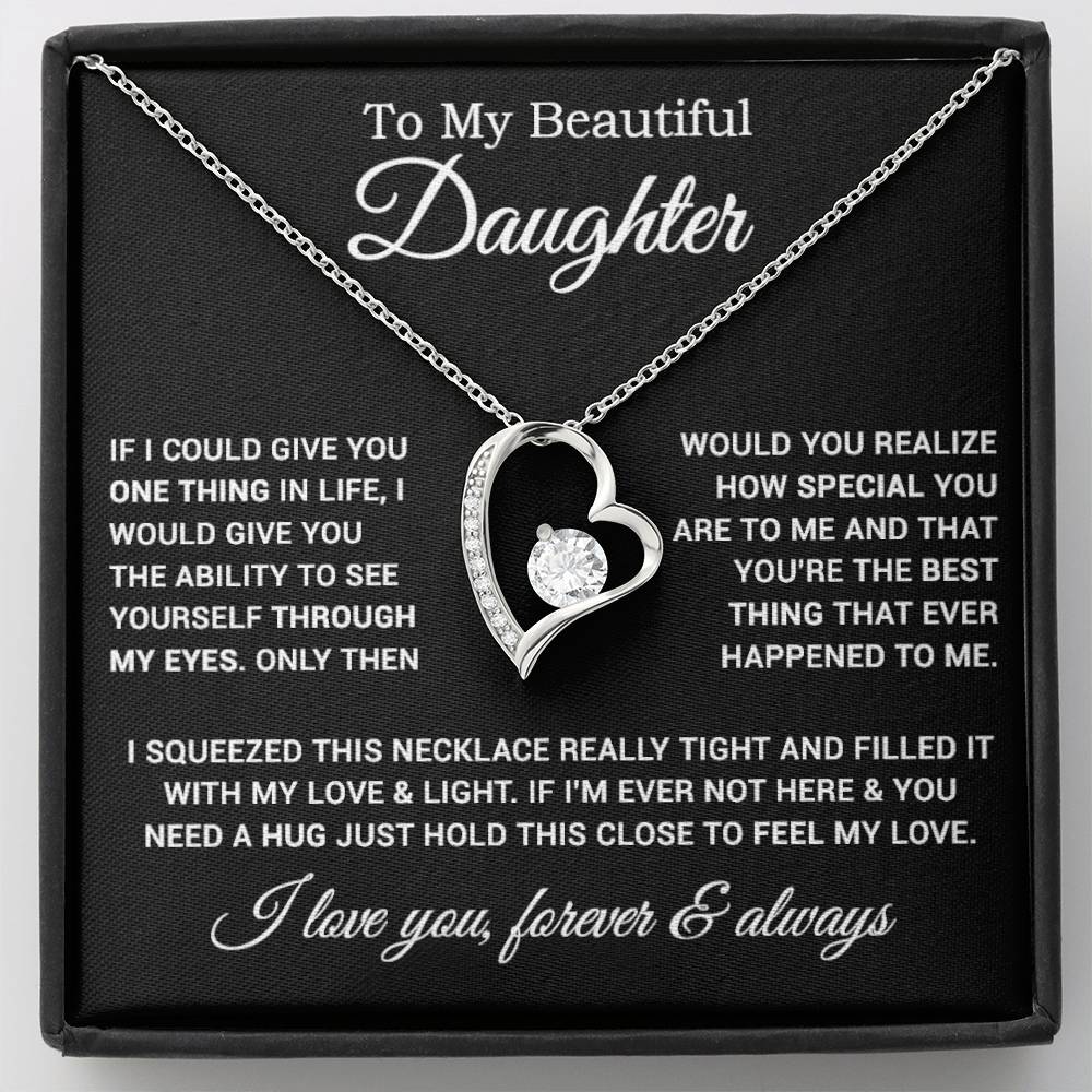 To My Daughter Necklace, Gift For Daughter From Dad, Father Daughter Necklace 9_1_Black