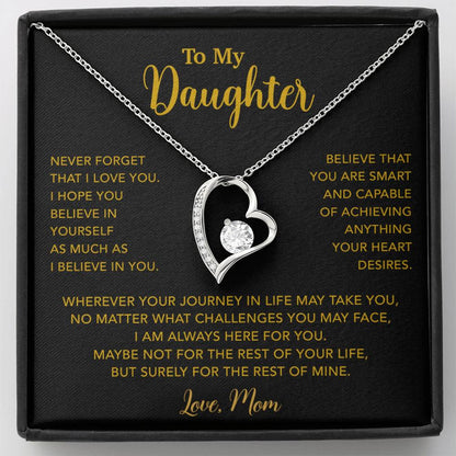 To My Daughter Necklace, Gift for Daughter from Mom, Mother Daughter Necklace 18_5_Gold