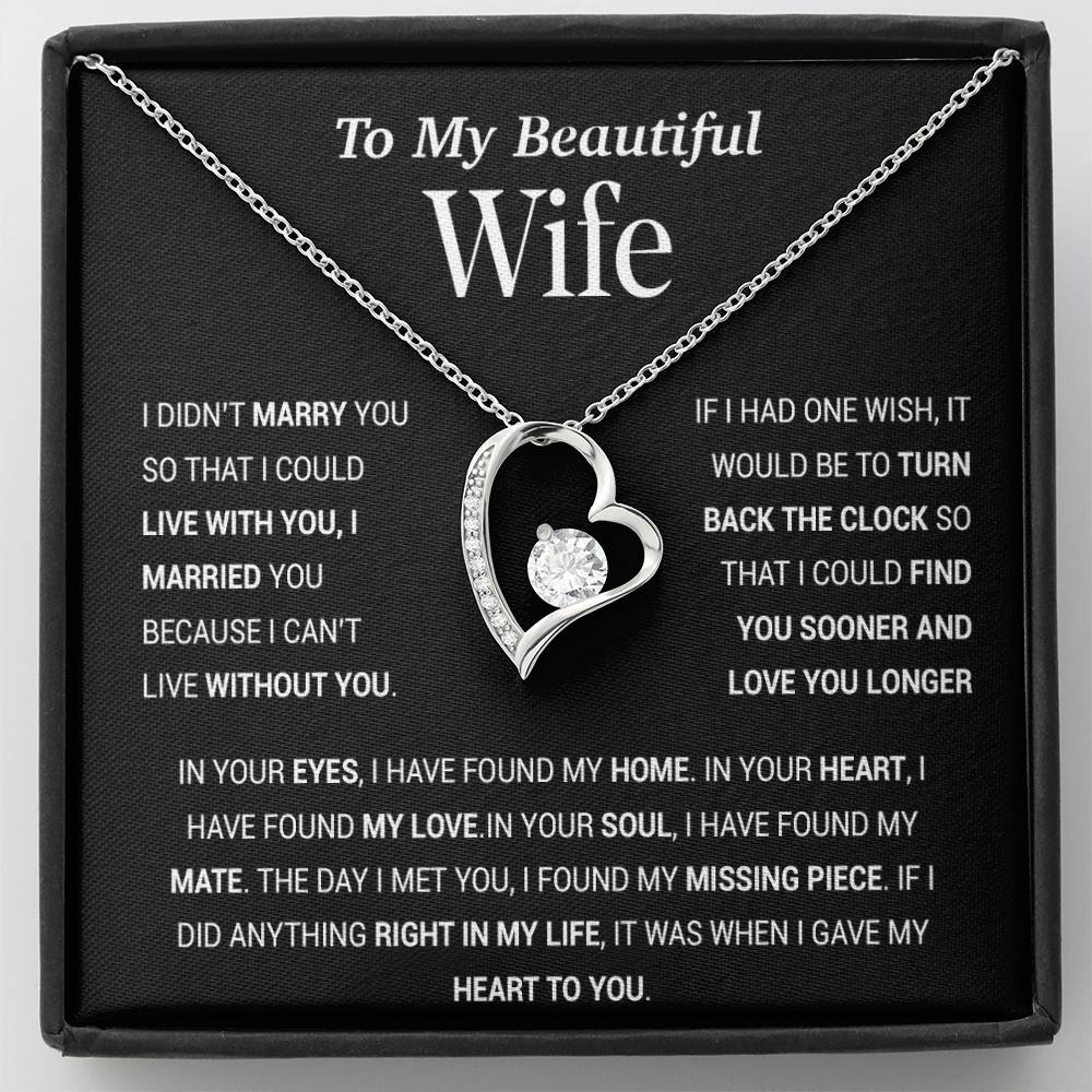 To My Wife Necklace, Gift For Wife, Anniversary Gift For Wife, Christmas Gift 27_11_Black