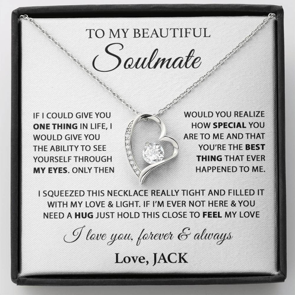Custom To My Soulmate Necklace Gift For Girlfriend Wife Birthday Gifts Christmas Gifts