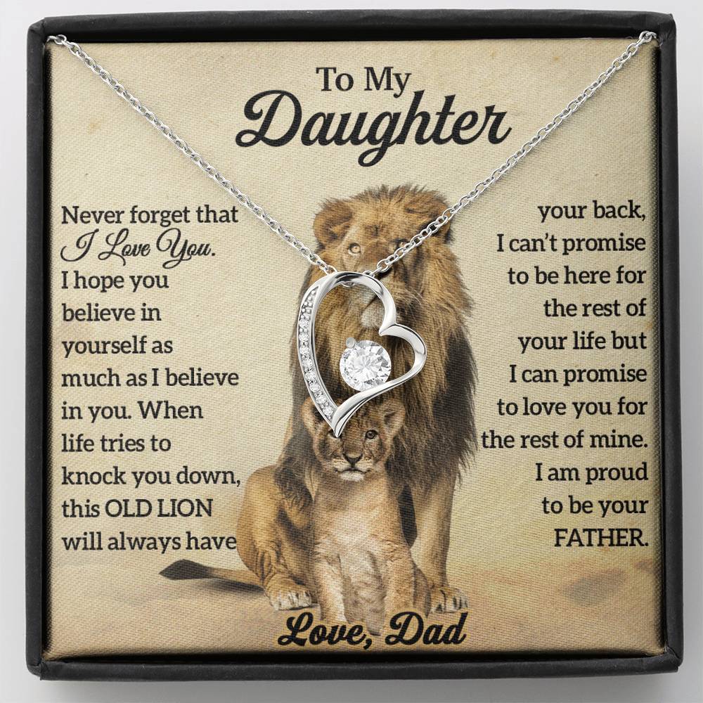 To My Daughter Lion Necklace, Daughter Birthday Gift, Lion Dad Gift