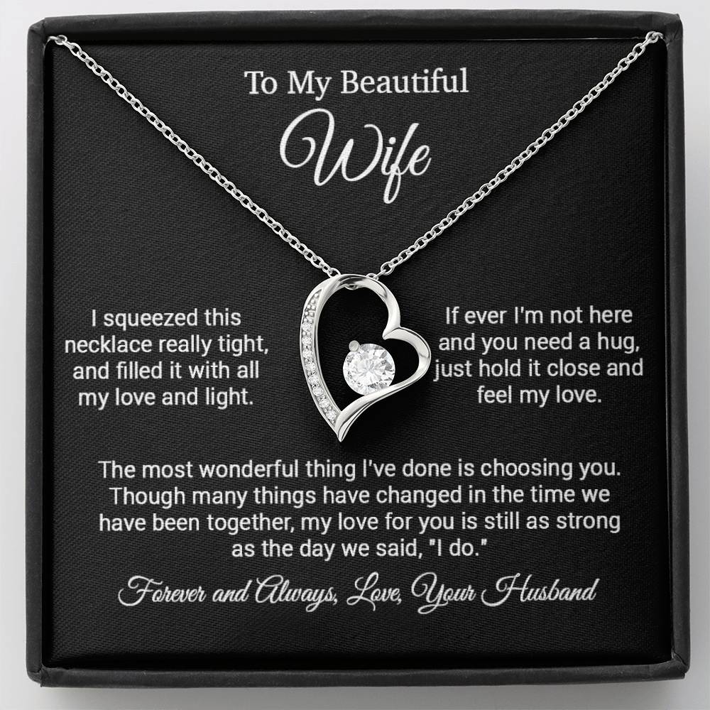 To My Wife Necklace, Gift For Wife, Valentine Day Gift, Birthday Gift_Black
