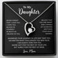 To My Daughter Necklace, Gift for Daughter from Mom, Mother Daughter Necklace 18_5_Black