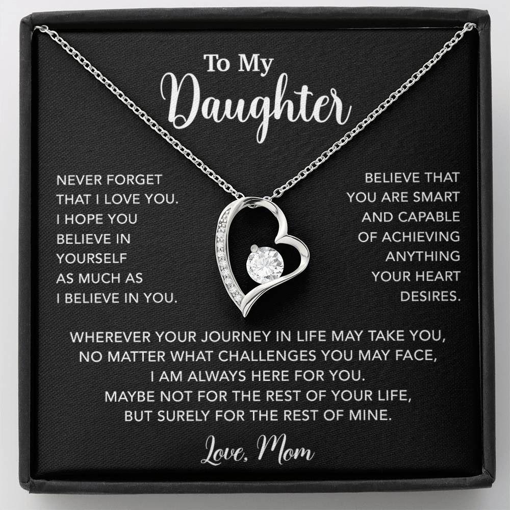 To My Daughter Necklace, Gift for Daughter from Mom, Mother Daughter Necklace 18_5_Black