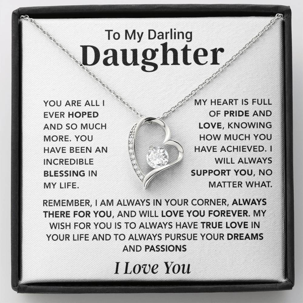 To My Darling Daughter Necklace, Gift for Daughter ,Birthday Gift for Her